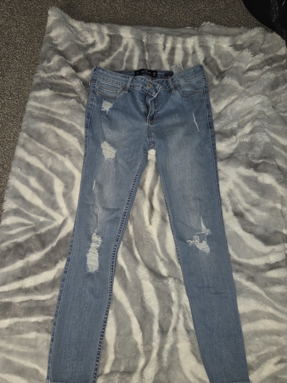 Hollister Light Blue Distressed Skinny Jeans